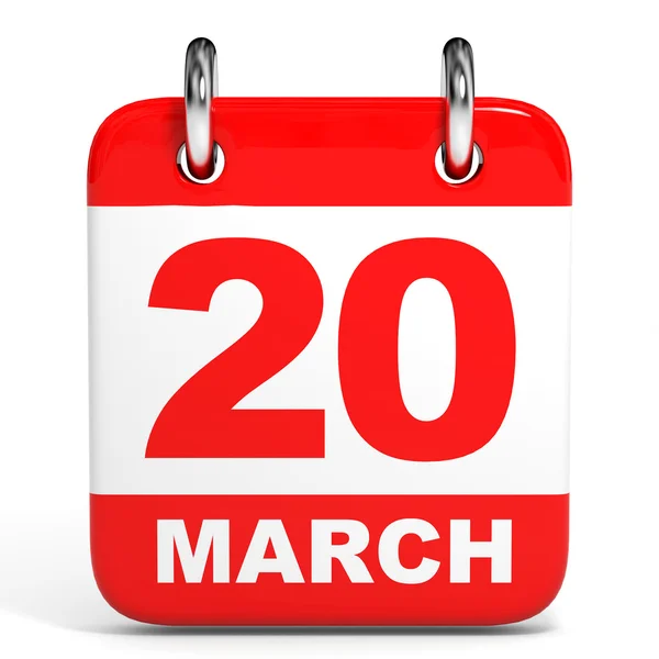 Calendar. 20 March. — Stock Photo, Image