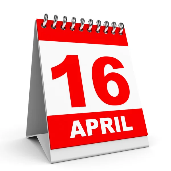 Calendario. 16 de abril . — Foto de Stock