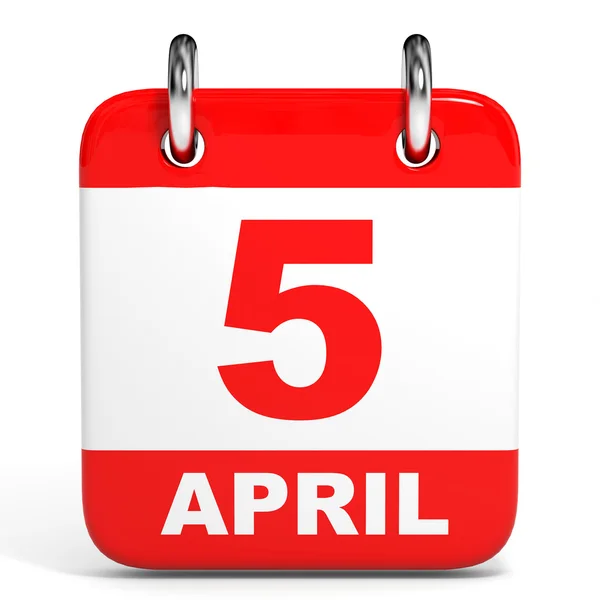 Calendario. 5 aprile . — Foto Stock