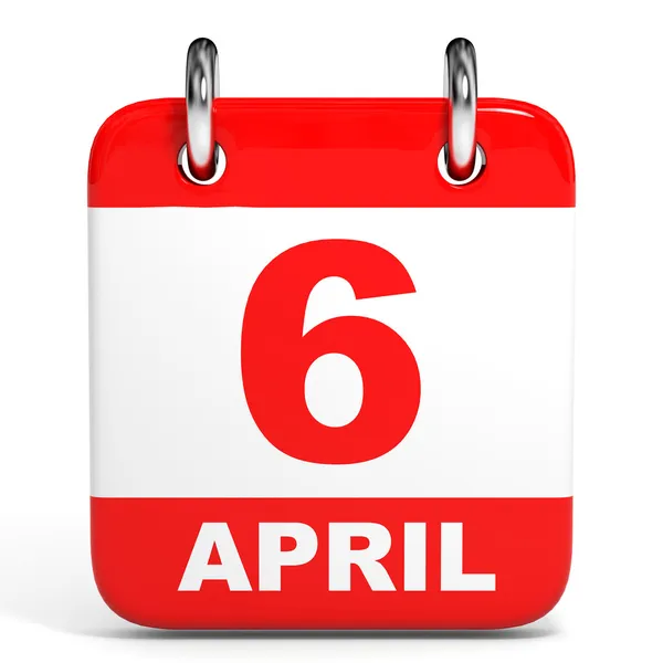 Calendario. 6 aprile . — Foto Stock