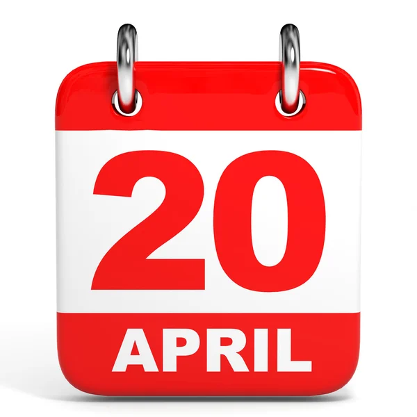 Calendario. 20 de abril . — Foto de Stock