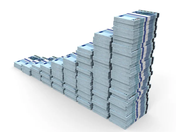 Gráfico de pilhas de dinheiro . — Fotografia de Stock
