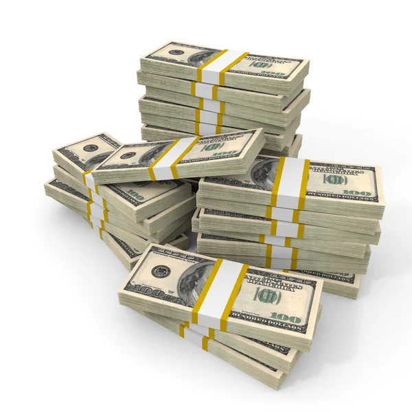 Stacks of Hundred US Dollars. — Stock Photo, Image