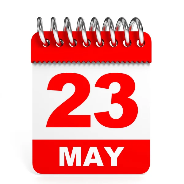Calendar on white background. 23 May. — Stock Photo, Image