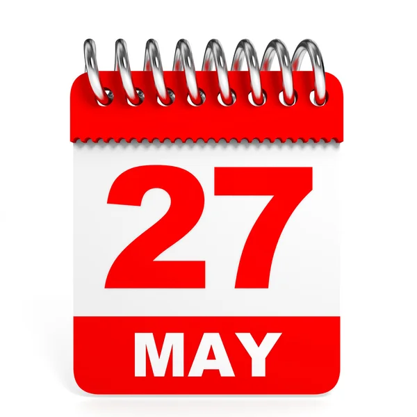 Calendar on white background. 27 May. — Stock Photo, Image