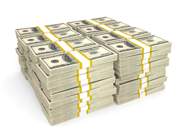 Stacks of Hundred US Dollars. — Stock Photo, Image