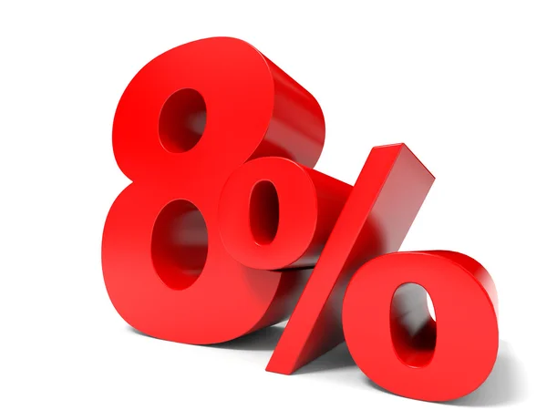 Red eight percent off. Discount 8 percent. — Stock Photo, Image