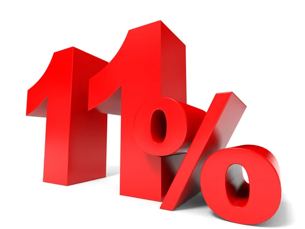Rouge onze pour cent de réduction. Rabais 11 pour cent . — Photo