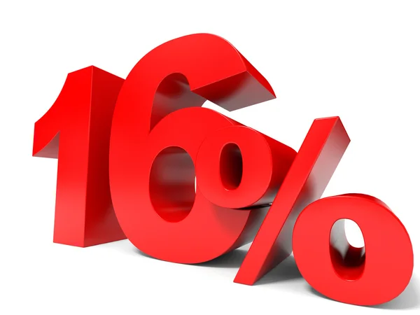 Red sixteen percent off. Discount 16 percent. — Stock Photo, Image