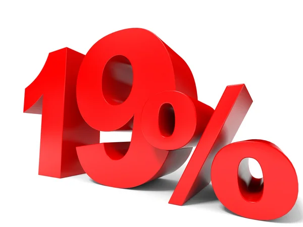 Červená devatenáct procent off. sleva 19 %. — Stock fotografie