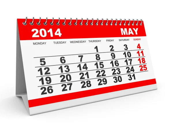 Calendario Mayo 2014 . —  Fotos de Stock