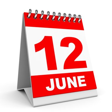 Calendar. 12 June. clipart