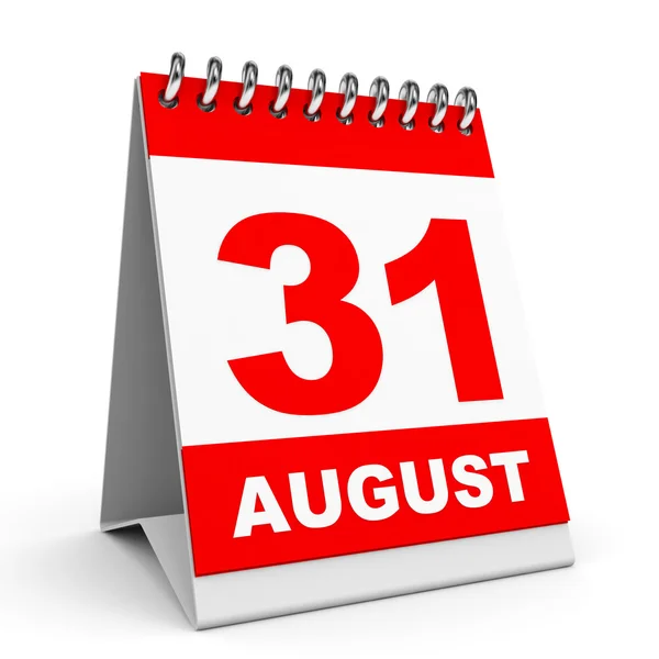 Calendario. 31 de agosto . — Foto de Stock