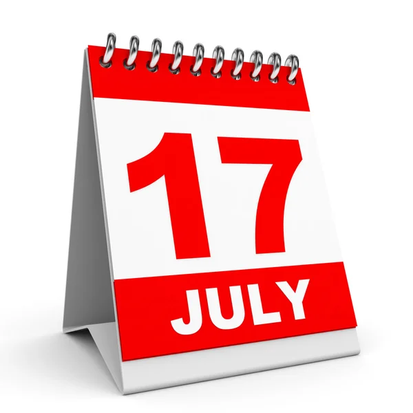 Calendário. 17 de Julho . — Fotografia de Stock