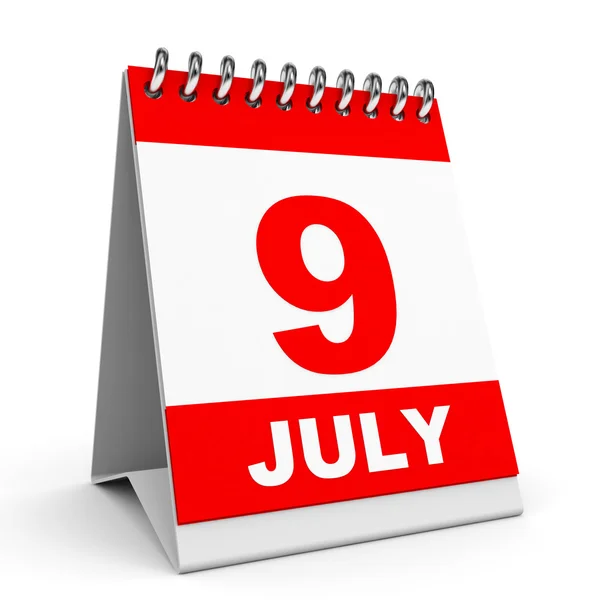 Calendario. 9 de julio . —  Fotos de Stock