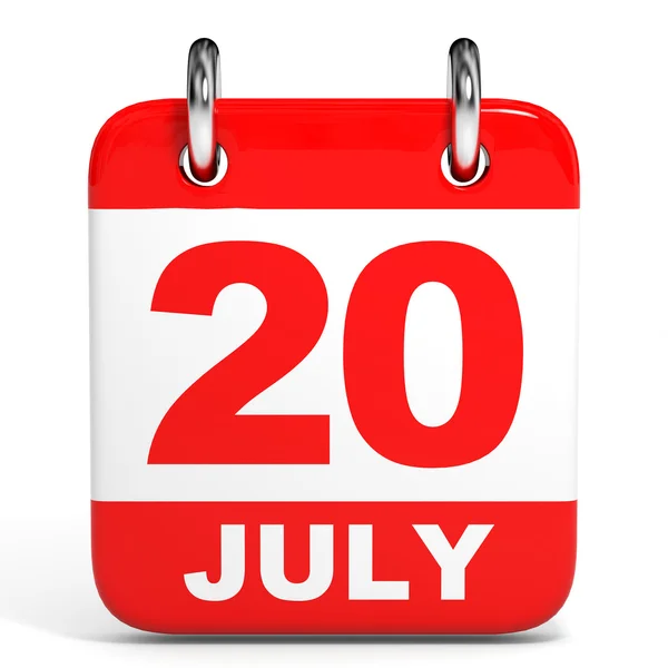 Calendar. 20 July. — Stock Photo, Image