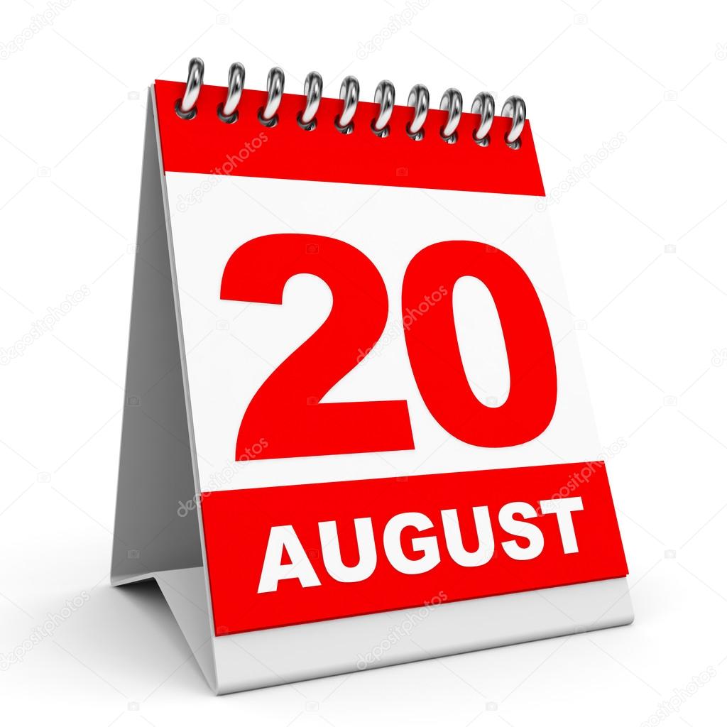 Calendar. 20 August. — Stock Photo © iCreative3D #49040557