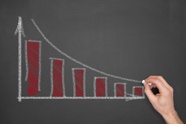 Business Graph On A Chalkboard.