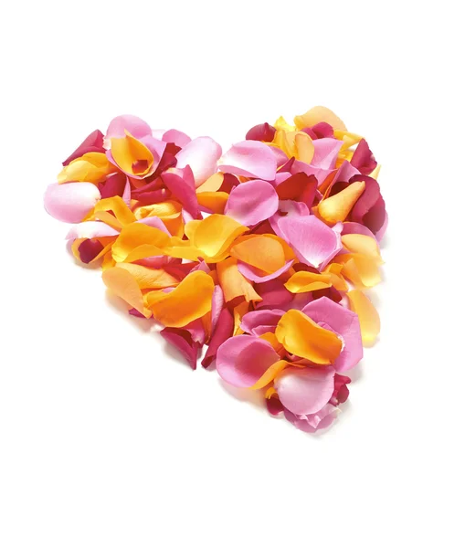 Heart shape of Rose Petals — Zdjęcie stockowe