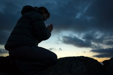Woman Praying clipart