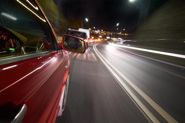 Man driving car