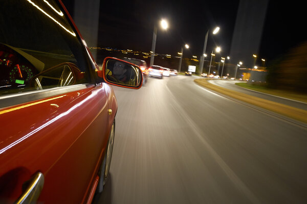 Man driving car