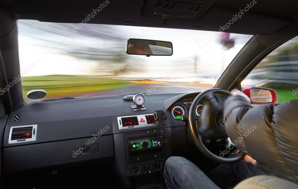 A man losing control of a car