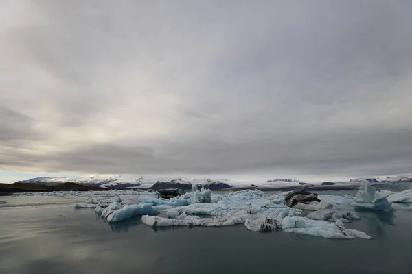 Bela Vista Dos Icebergs Lagoa Glaciar Jokulsarlon Parque Nacional Vatnajokull — Fotografia de Stock