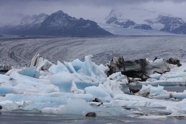 Gyönyörű Kilátás Jéghegyek Jokulsarlon Gleccser Lagúna Vatnajokull Nemzeti Park Izland — Stock Fotó