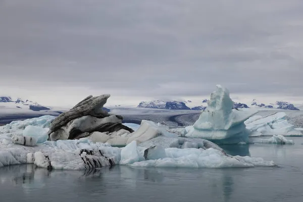 Όμορφη Θέα Του Παγόβουνα Jokulsarlon Παγετώνα Λιμνοθάλασσα Vatnajokull Εθνικό Πάρκο — Φωτογραφία Αρχείου