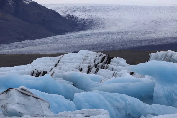 Hermosa Vista Los Icebergs Laguna Glaciar Jokulsarlon Parque Nacional Vatnajokull —  Fotos de Stock