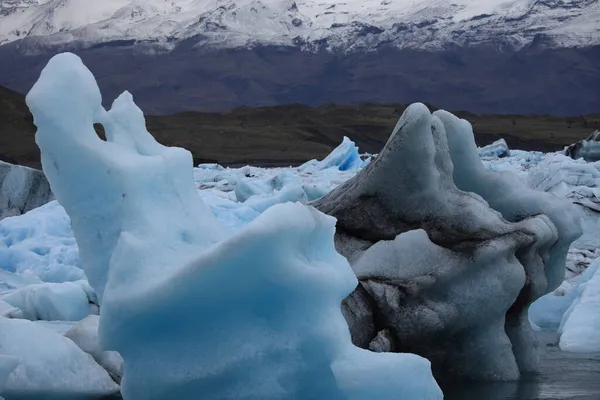 Gyönyörű Kilátás Jéghegyek Jokulsarlon Gleccser Lagúna Vatnajokull Nemzeti Park Izland — Stock Fotó