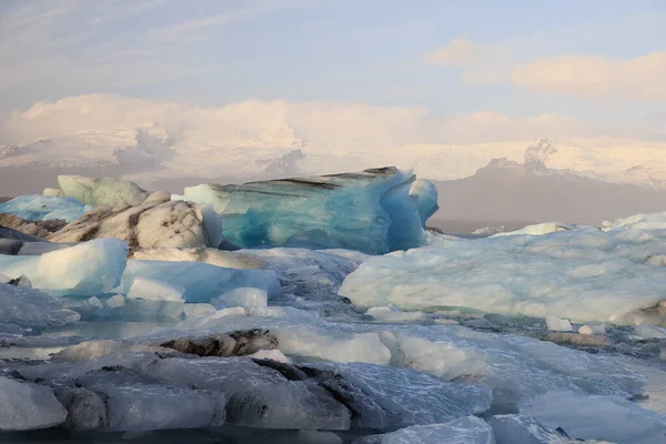 Beautiful View Icebergs Jokulsarlon Glacier Lagoon Vatnajokull National Park Iceland — Stock Photo, Image