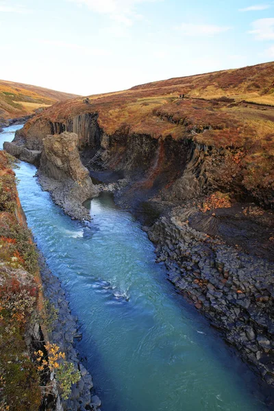 Studlagil Canyon Podzim Východním Islandu — Stock fotografie
