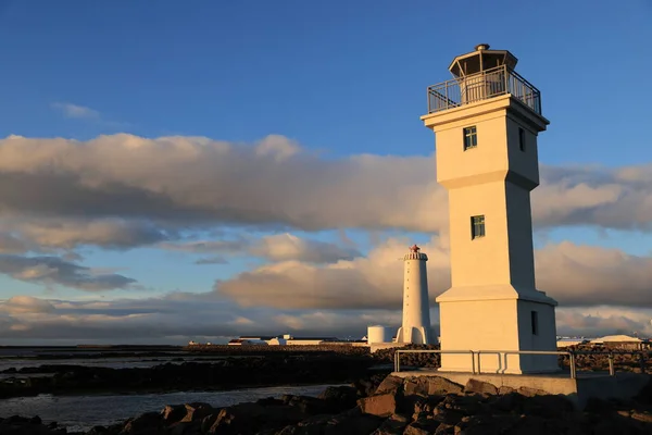 Phare Neuf Ancien Akranes Vesturland Islande Occidentale Islande Europe — Photo