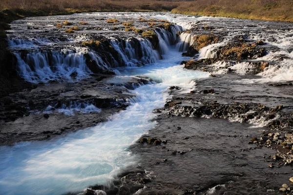 Bela Cachoeira Turquesa Bruarfoss Islândia — Fotografia de Stock