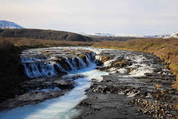 Beautiful Turquoise Bruarfoss Waterfall Iceland — Stock Photo, Image
