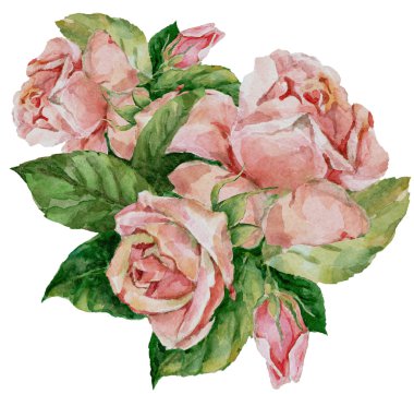 Bir buket pembe gül.