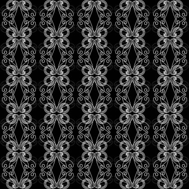 Siyah arka plan üzerinde soyut geometrik desen.