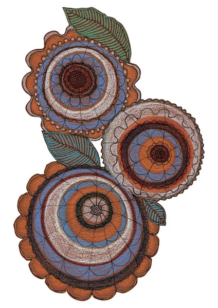 Паттерн Акварельными Декоративными Цветами Цветочный Состав Оформления Бумаги — стоковое фото