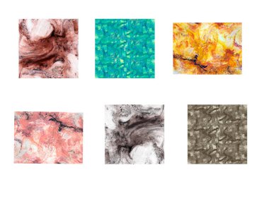 Beyaz arka planda suluboya mermer. El yapımı tasvirler.