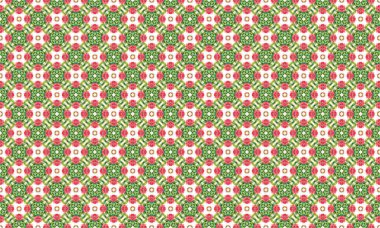 Beyaz arkaplanda yeşil ve kırmızı renklerde soyut ve pürüzsüz desen.