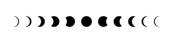 Фаза Луны Икона Лунного Цикла Этап Луны Фаза Затмения Солнца — стоковый вектор