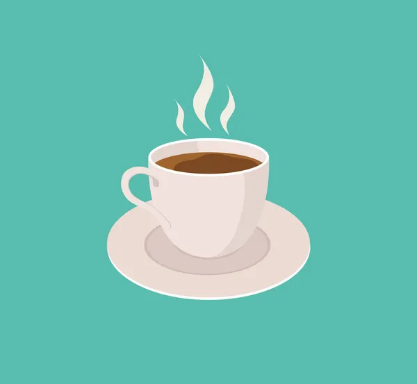 Tasse Avec Café Tasse Espresso Thé Icône Plate Boisson Chaude — Image vectorielle