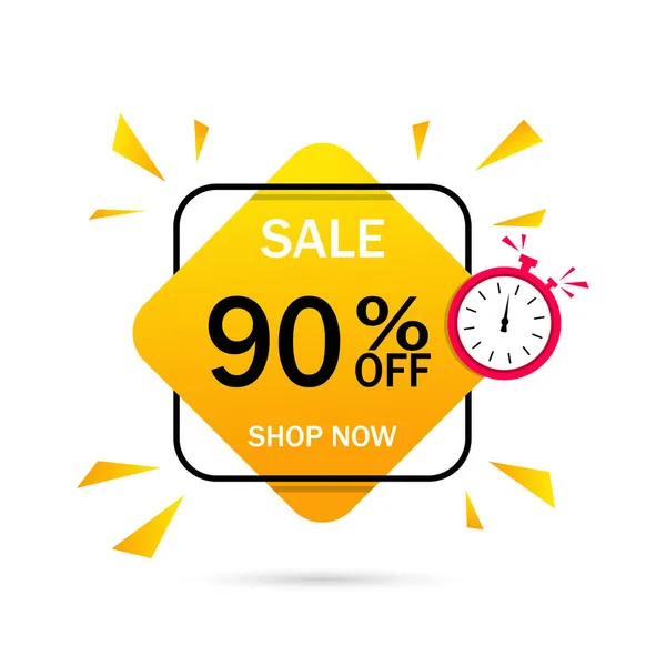 Discount Banner Percent Label Special Offer Sale Price Logo Promotion — Stock Vector