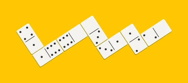 Domino Játék Asztalon Narancssárga Alapon Izolált Dominóikon Egy Kis Dominó — Stock Vector