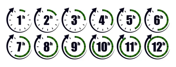 Icono Del Temporizador Cronómetro Con Minuto Hora Reloj Tiempo Fecha — Vector de stock