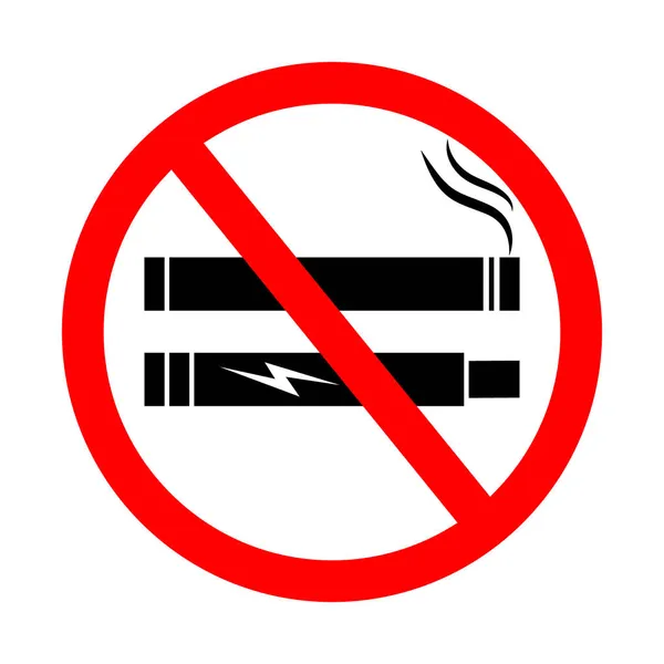 Segno Proibito Fumo Sigaretta Vaporizzatore Divieto Vaporizzare Fumare Icona Sigaretta — Vettoriale Stock