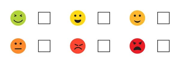 顧客満足度の調査規模 マークのためのボックスとフィードバックサービス アイコンが表示されます 顧客からの良いか悪いかの意見 品質と幸せのスケールのための世論調査 ベクトル — ストックベクタ