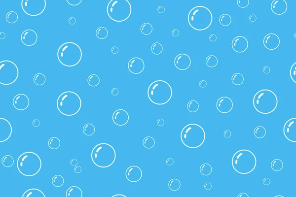 Blasenmuster Hintergrund Nahtloses Muster Aus Wasser Und Seifenblase Weißblaue Textur — Stockvektor